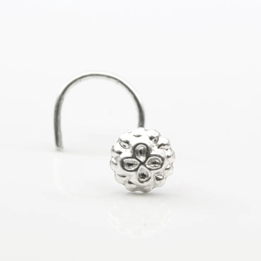 925 Sterling Silver Small Flower Nose Stud - Image 2