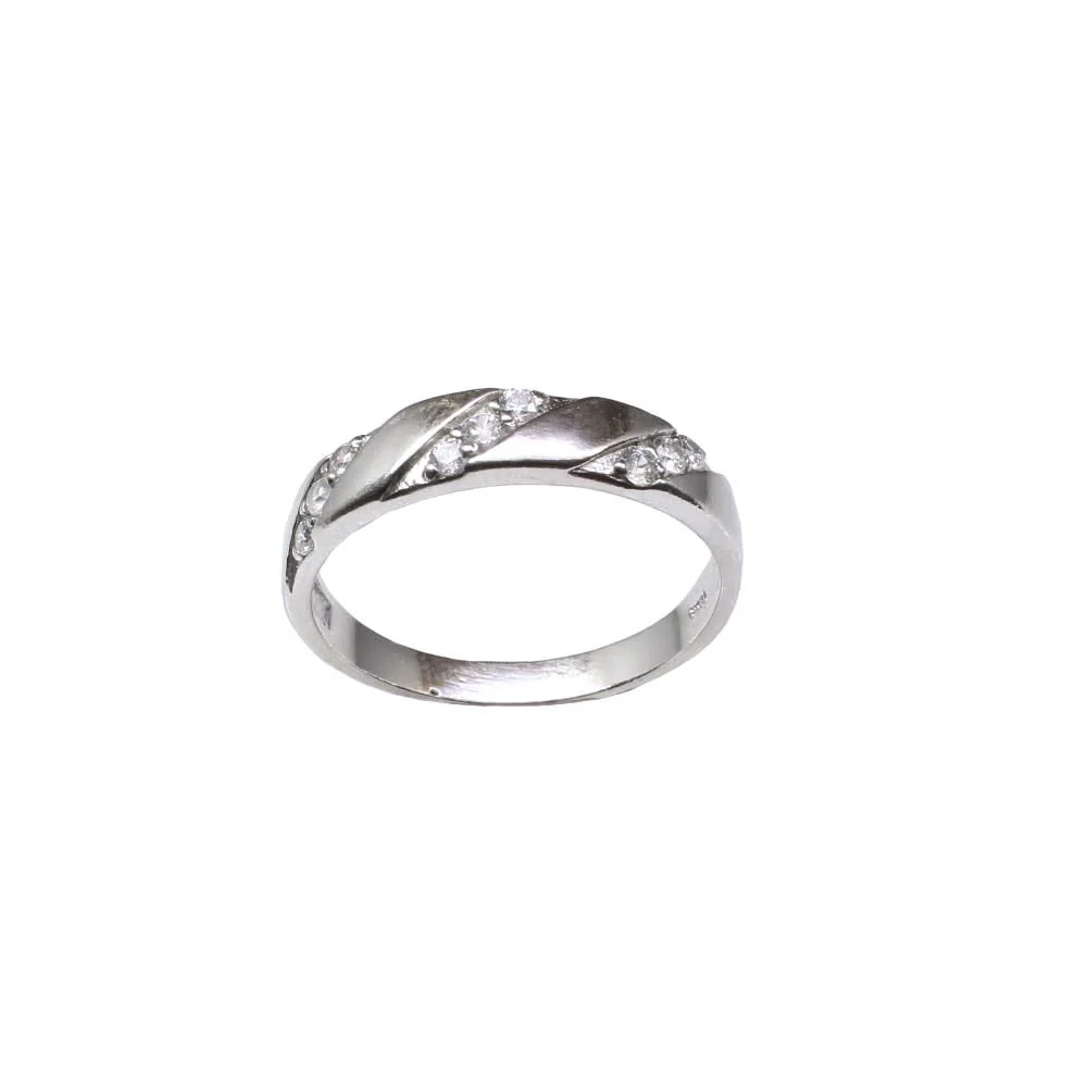 925 Sterling Silver White CZ Men's Love Band Ring - Image 2