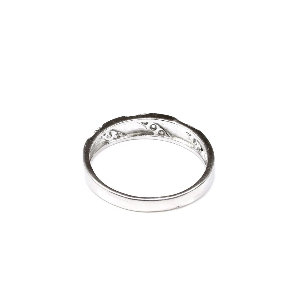 925 Sterling Silver White CZ Men's Love Band Ring - Image 4