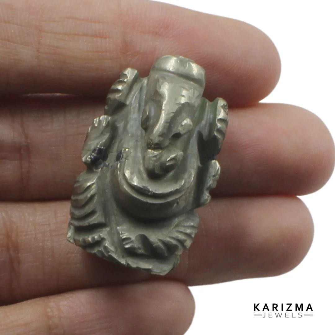 96.9ct lord Ganesha Pyrite Gemstone Idol - Image 3