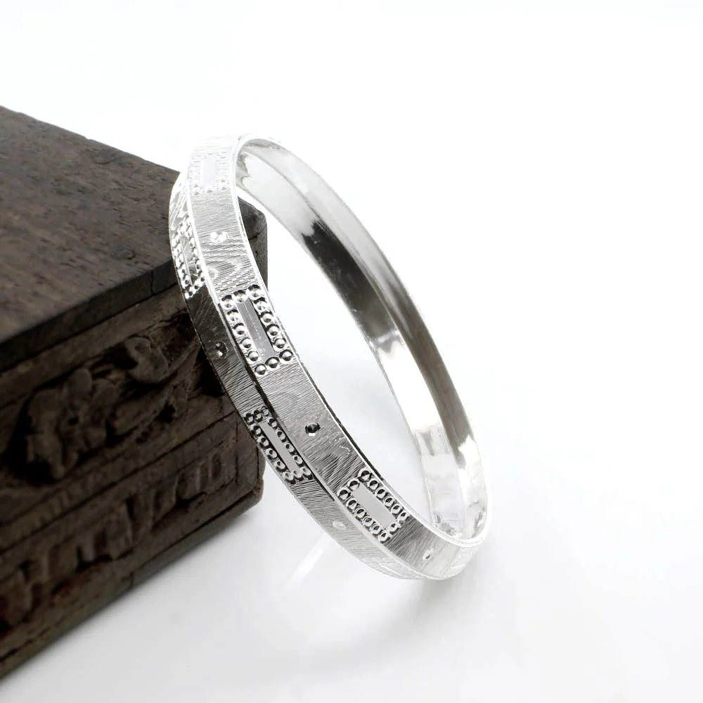 999 Sterling Silver Men's Bangle pure silver Bracelet