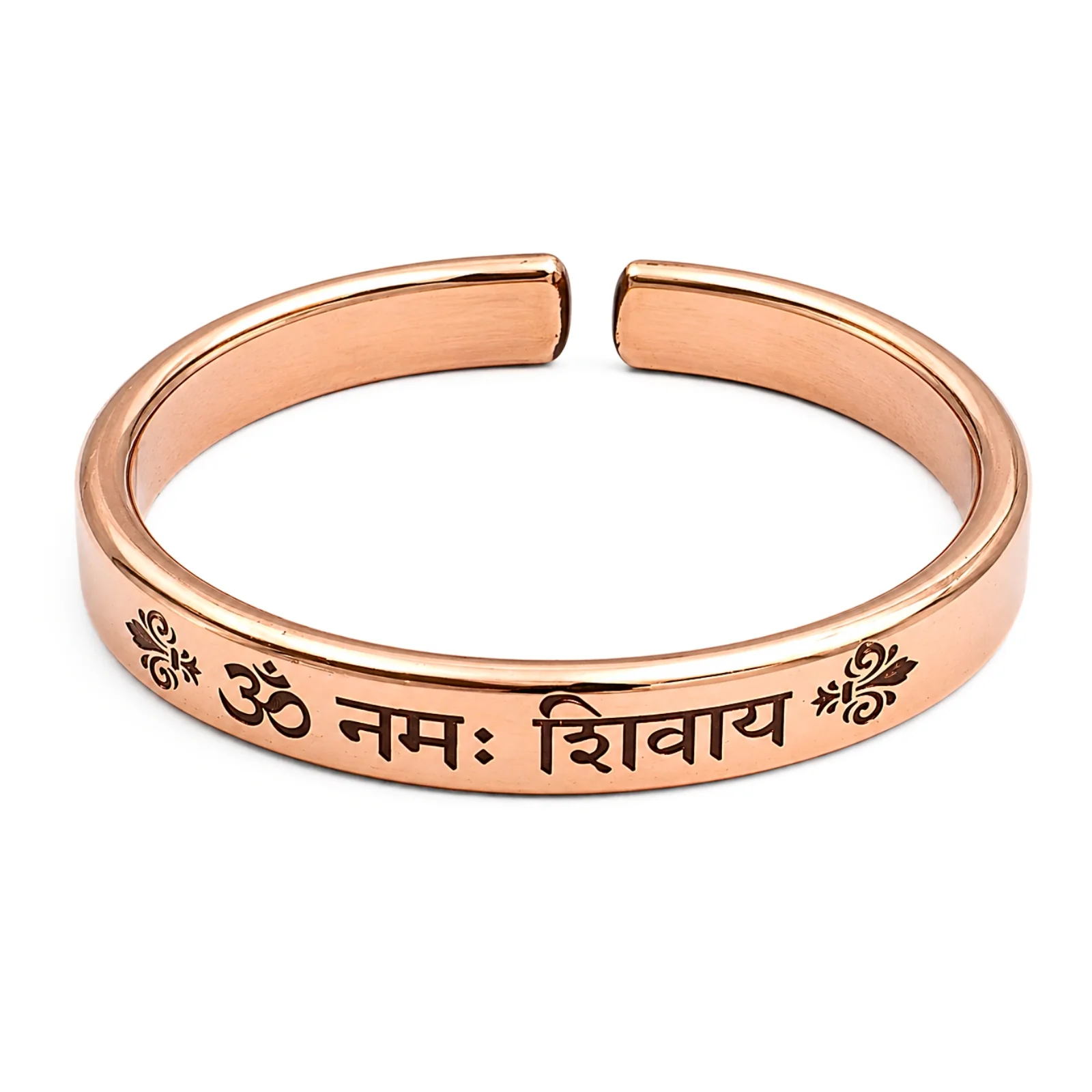 Adjustable Mantra Engraved Pure Copper Cuff  Kada Bracelet - Select Your Mantra - Image 2
