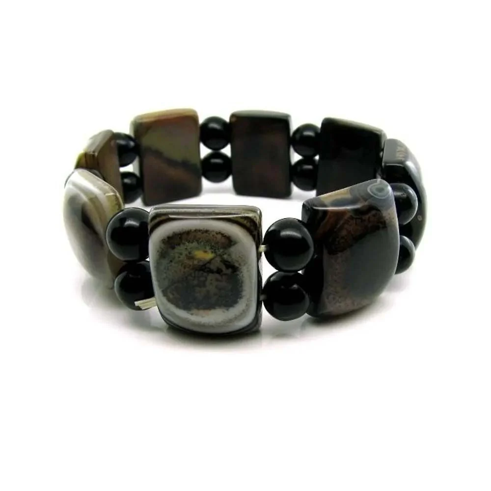 Agate Natural Gemstone Beads Stretchable Bracelet - Image 3
