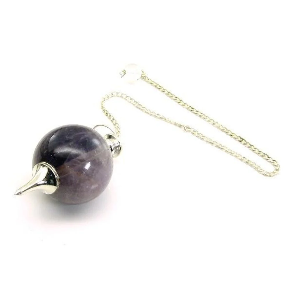 Amethyst Crystal Ball Pendulum – Energy Healing Dowser