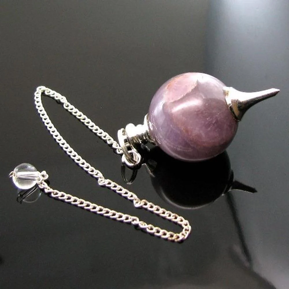 Amethyst Crystal Ball Pendulum – Energy Healing Dowser - Image 2
