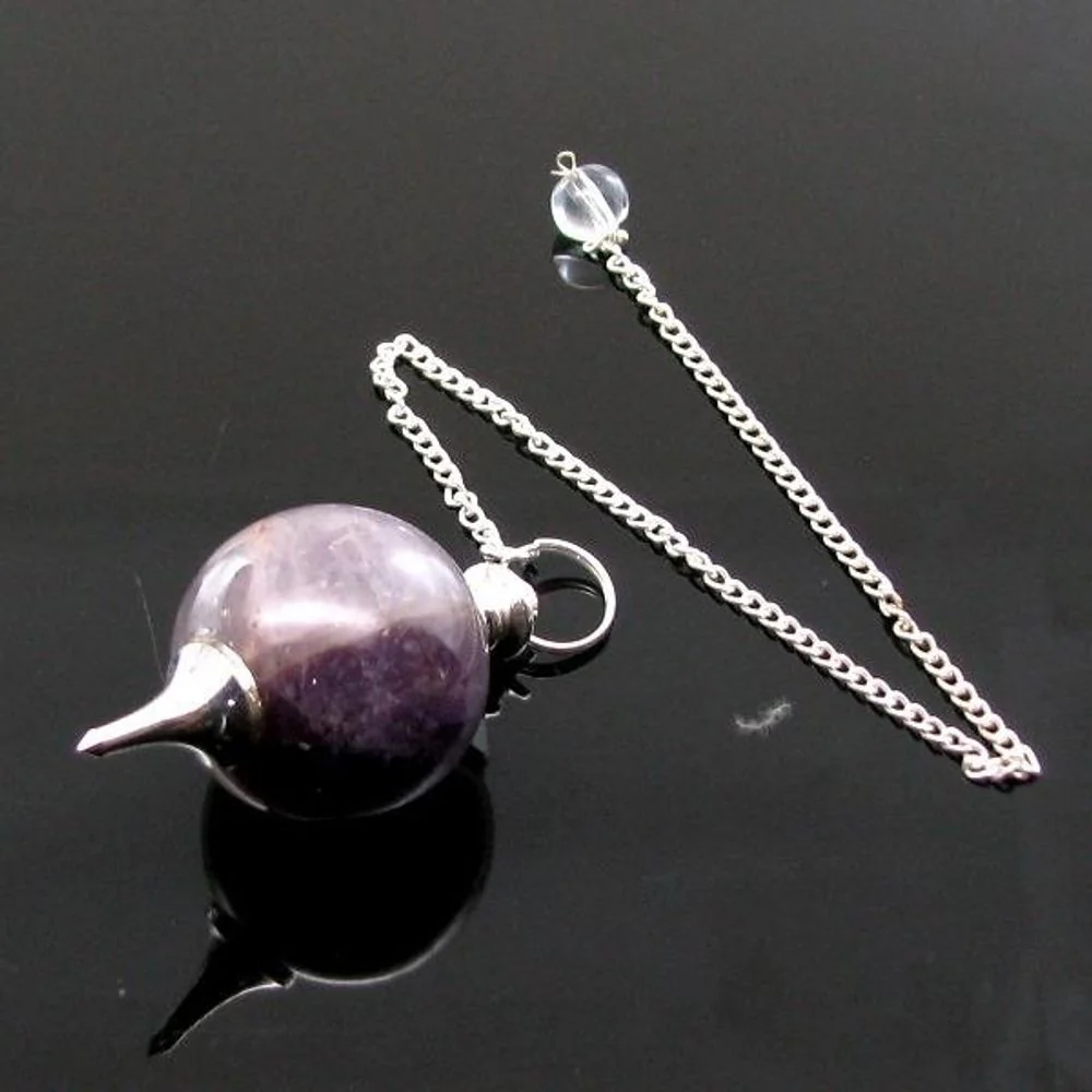 Amethyst Crystal Ball Pendulum – Energy Healing Dowser - Image 3
