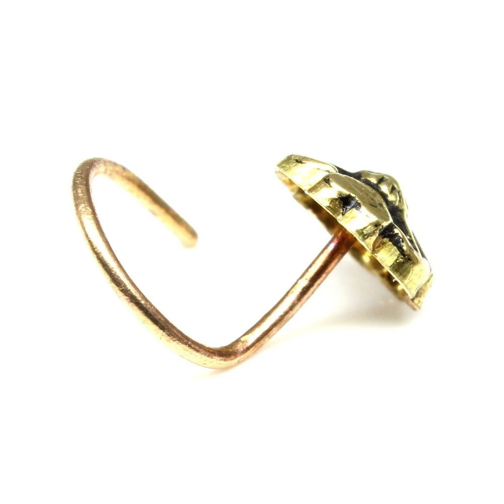 Antique gold finish L-bend nose pin - Image 3