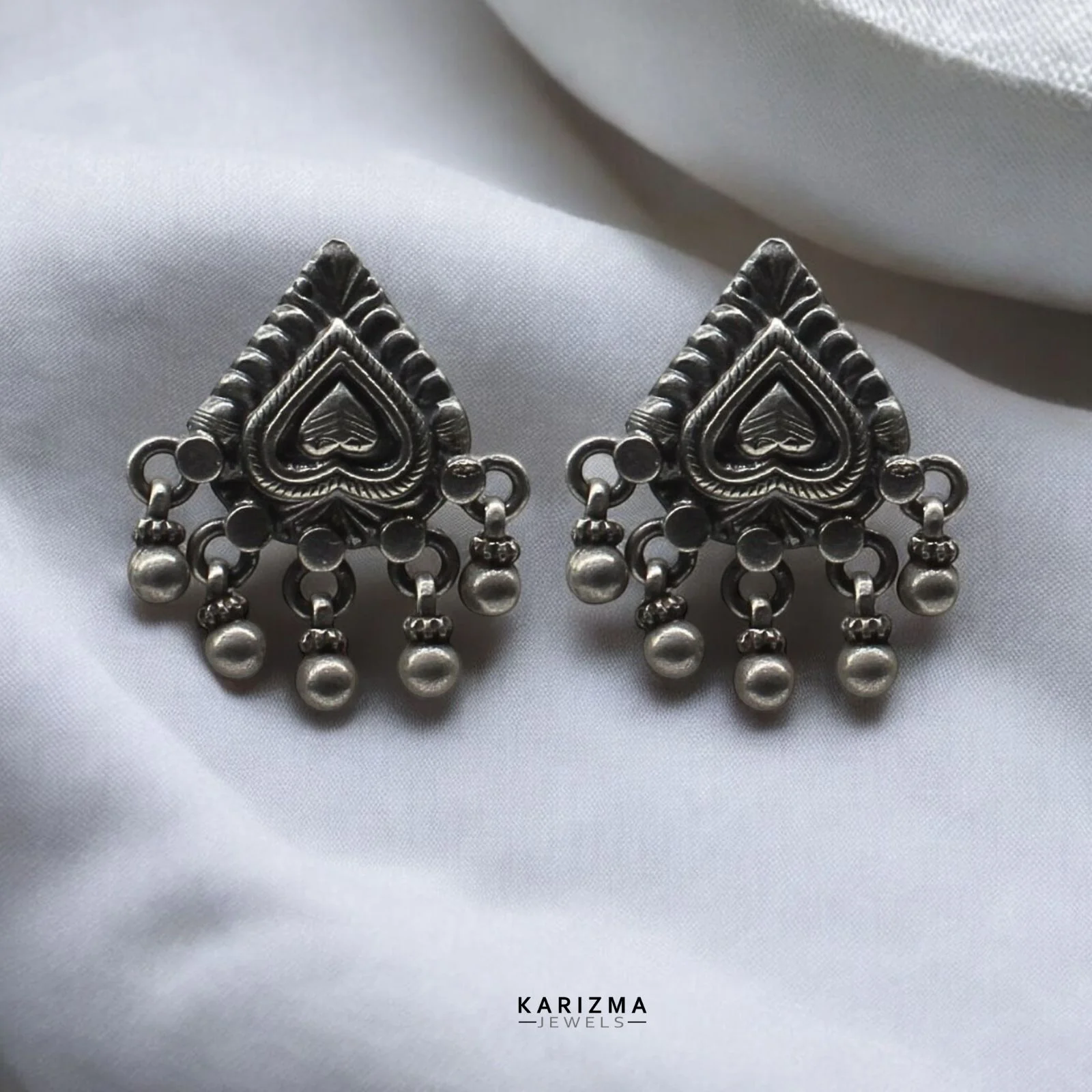 Bach Wear 925 Sterling Silver Oxidized Handcrafted Women Earrings