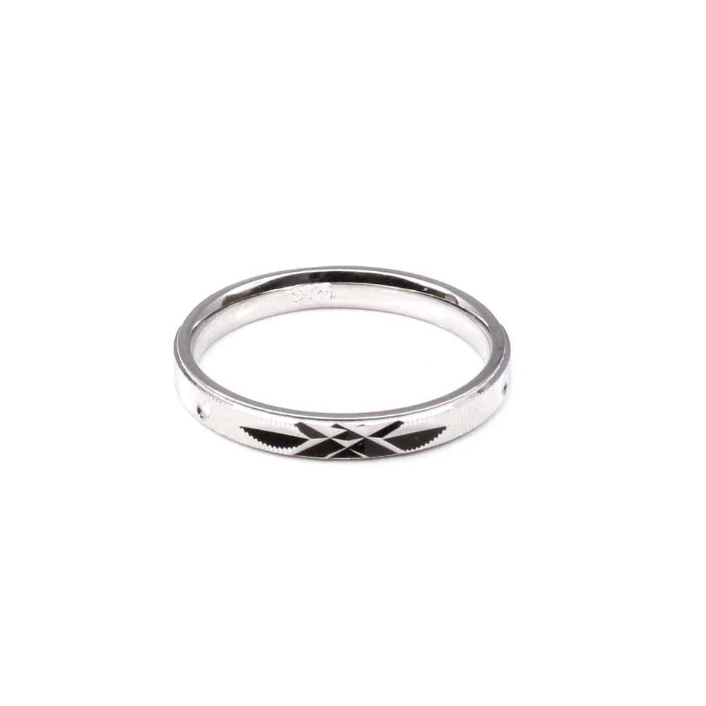 Beautiful Silver 925 Solid Real Silver Unisex Flat-edge Band Ring - Image 3