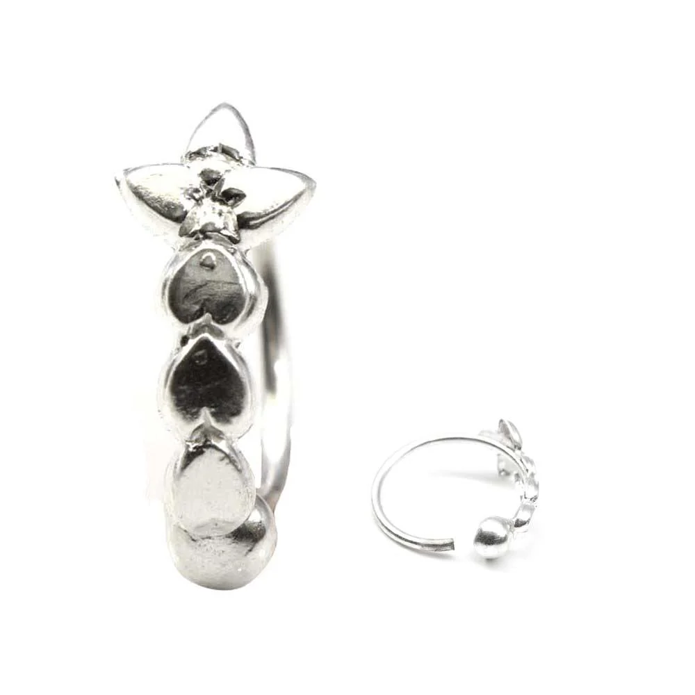 Stacked Design Silver Piercing Nose ring - Image 2