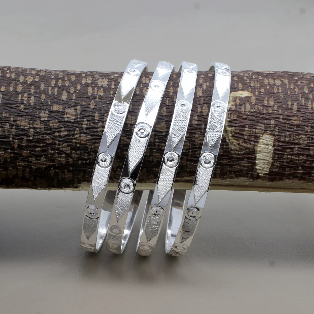 Beautiful Solid Real Silver Women Bangles Bracelet (Kangan) - Image 4