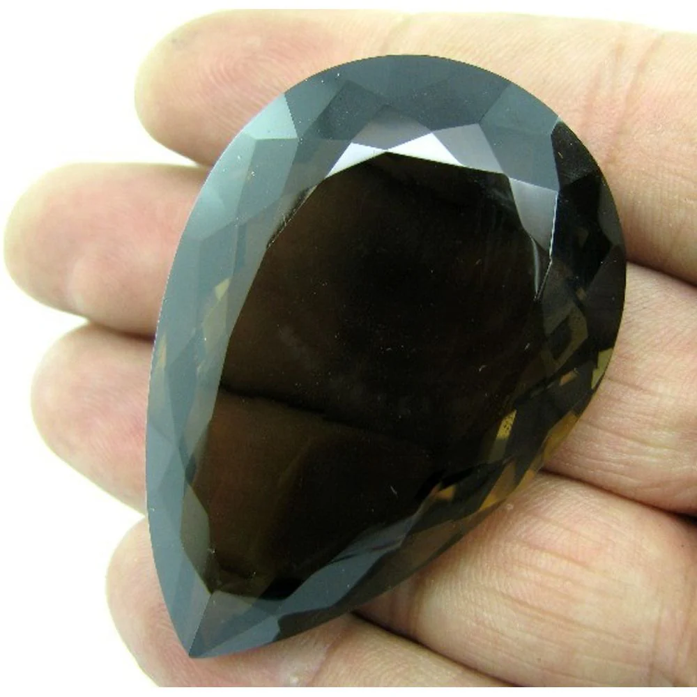 Big 232Ct Smoky Quartz – Classic Quality Pear Shape Transparent Brown Gem - Image 3
