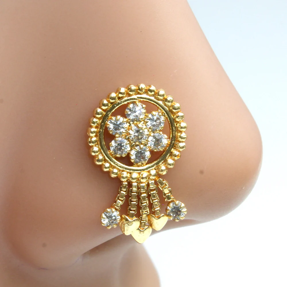 Big Dangle CZ fashion nose stud