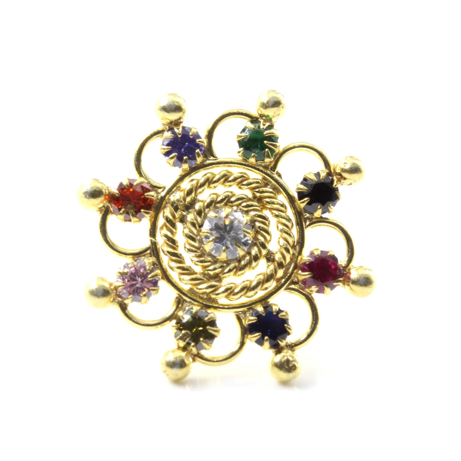 Statement Gold Plated Silver Nose Stud for Women - Image 3