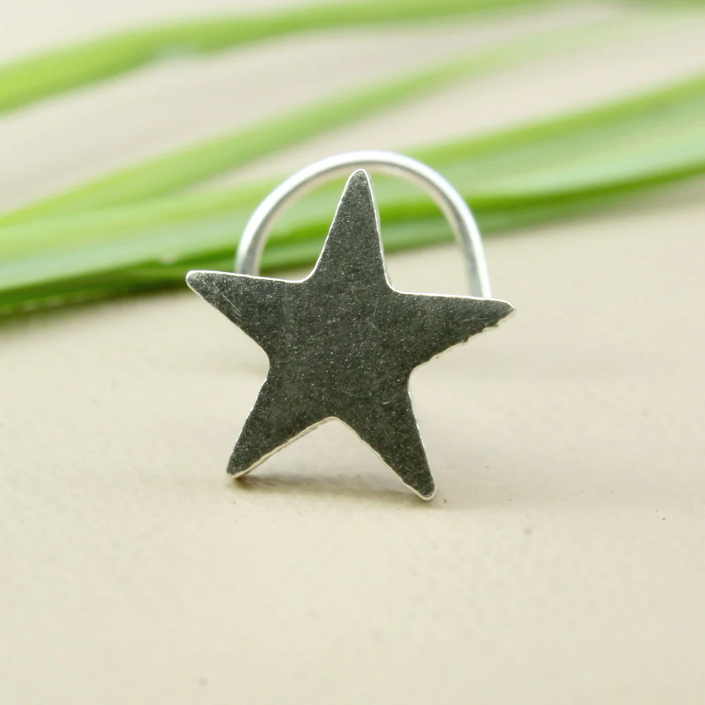 Real Sterling Silver Star Nose Pin