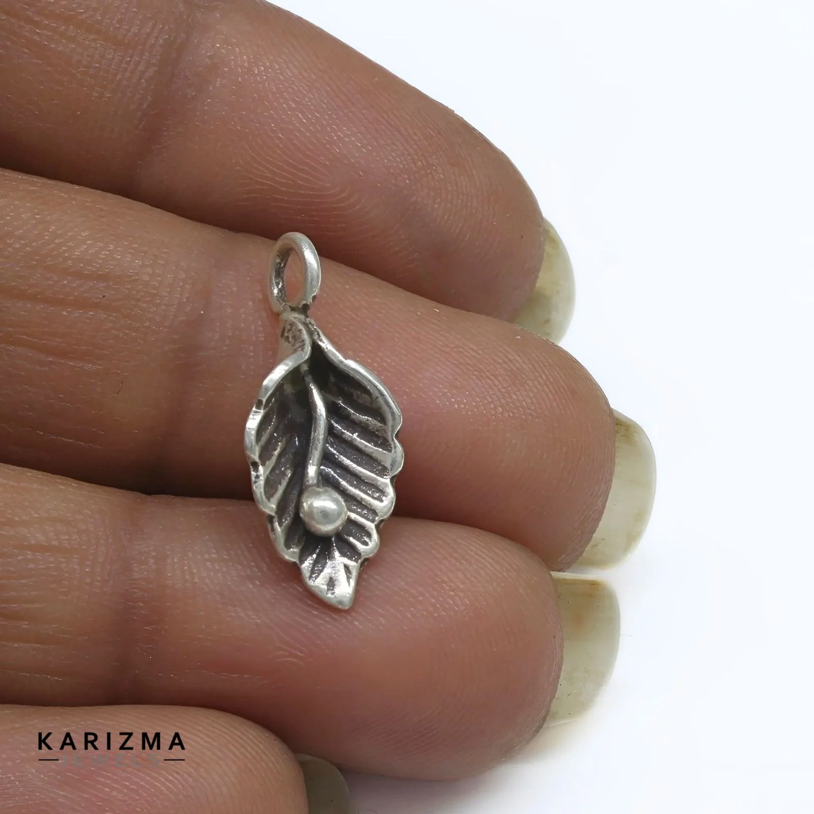 Black Thread 925 Sterling Silver Oxidized Leaf design Women single Anklet - Image 2