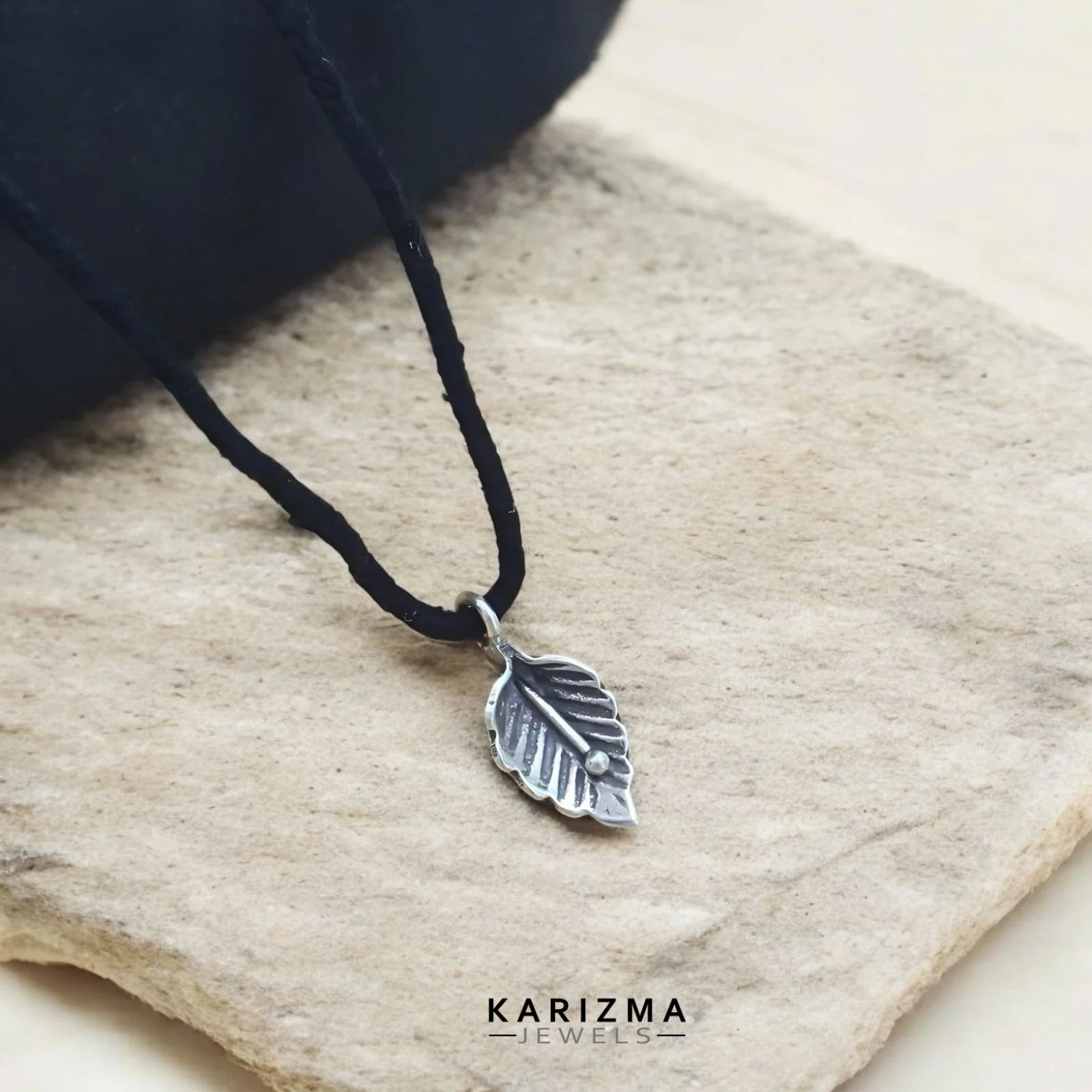 Black Thread 925 Sterling Silver Oxidized Leaf design Women single Anklet - Image 3