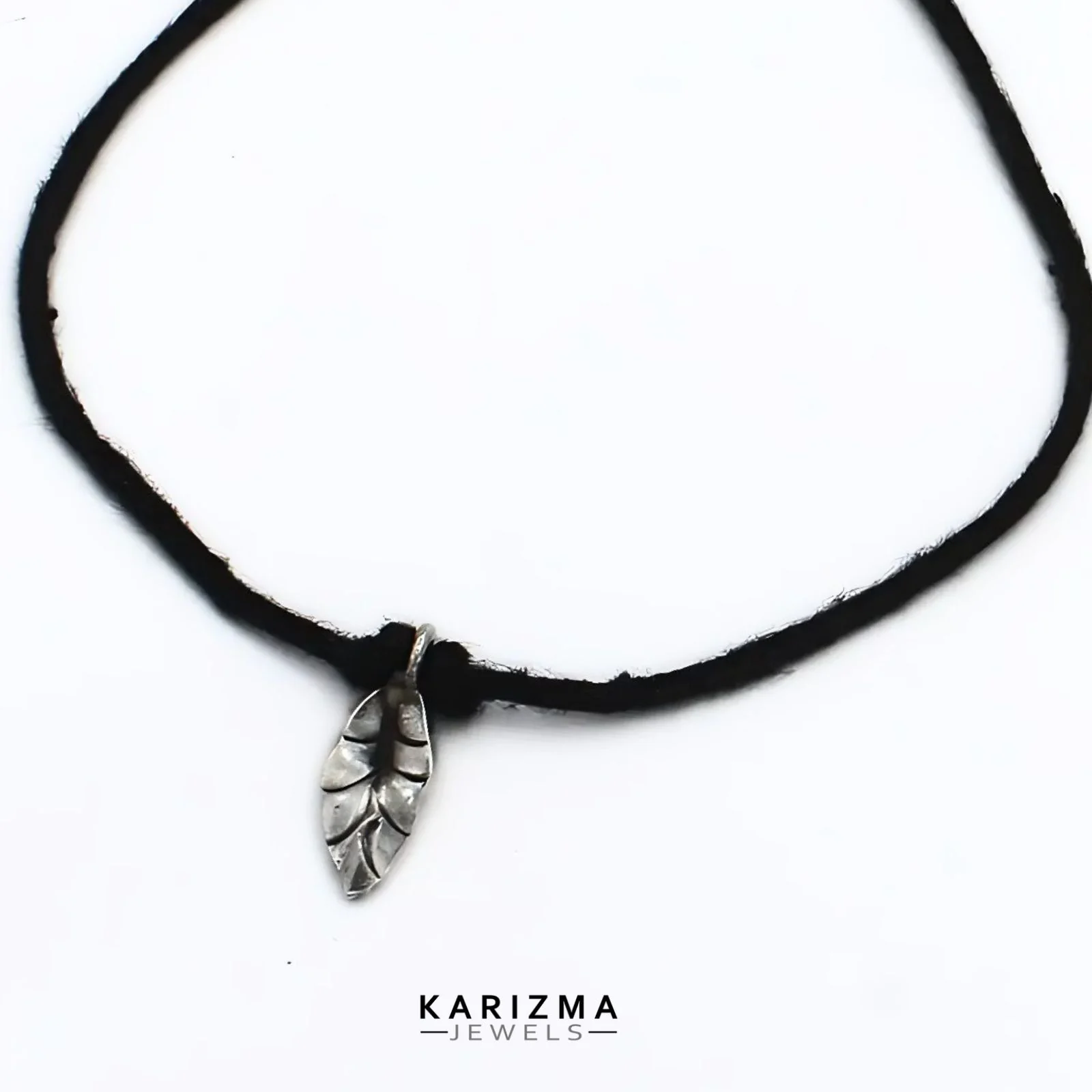 Black Thread 925 Sterling Silver Oxidized Leaf style Women single Anklet - Image 4