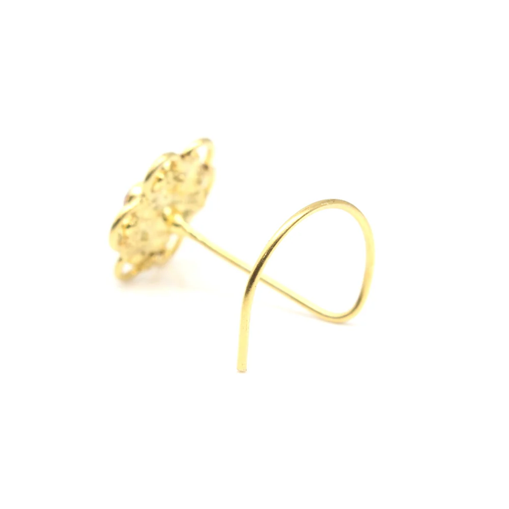 Captivating multi CZ floral nose pin - Image 3