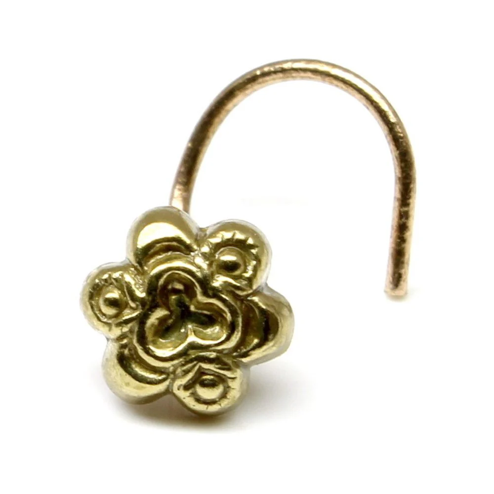 Classic antique brass nose pin - Image 2