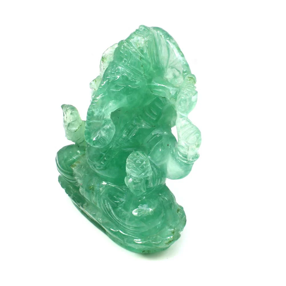 Collector's 1480Ct Green Fluorite Lord Ganesha – Hand-Carved Gemstone - Image 4