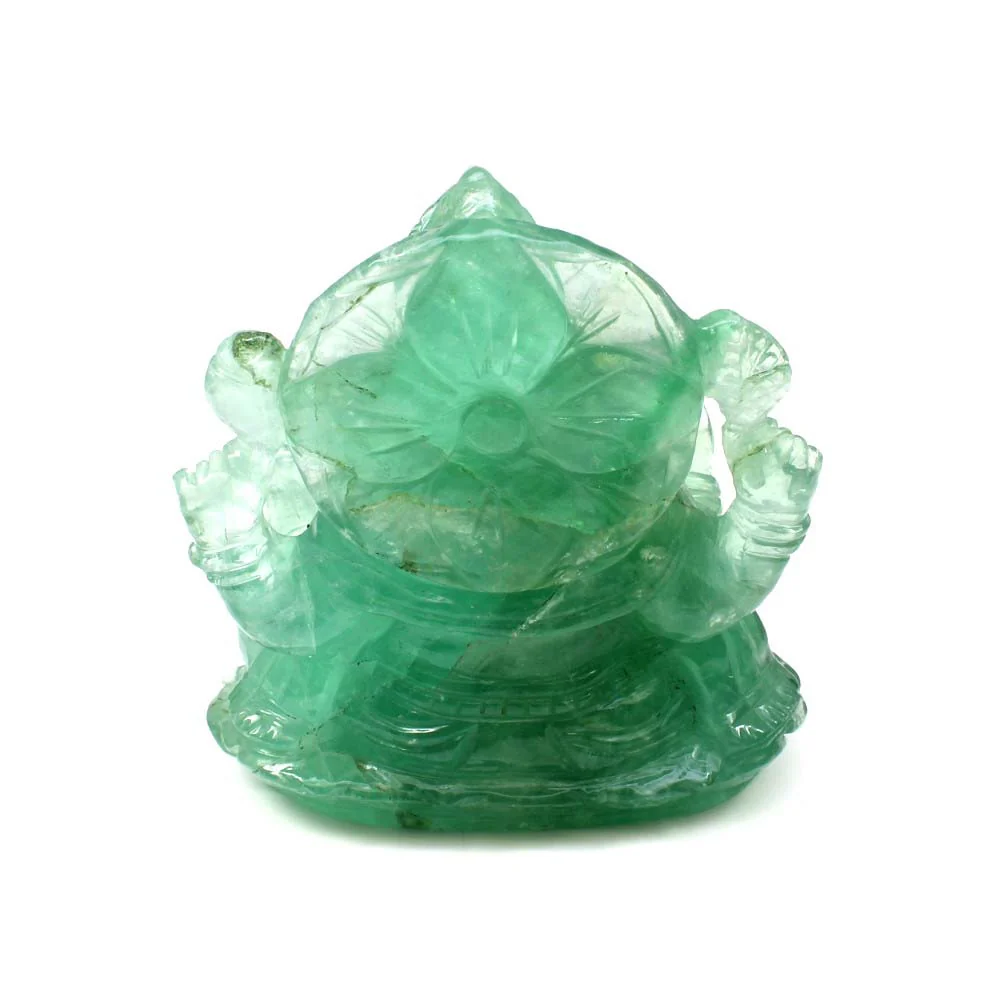 Collector's 1480Ct Green Fluorite Lord Ganesha – Hand-Carved Gemstone - Image 6