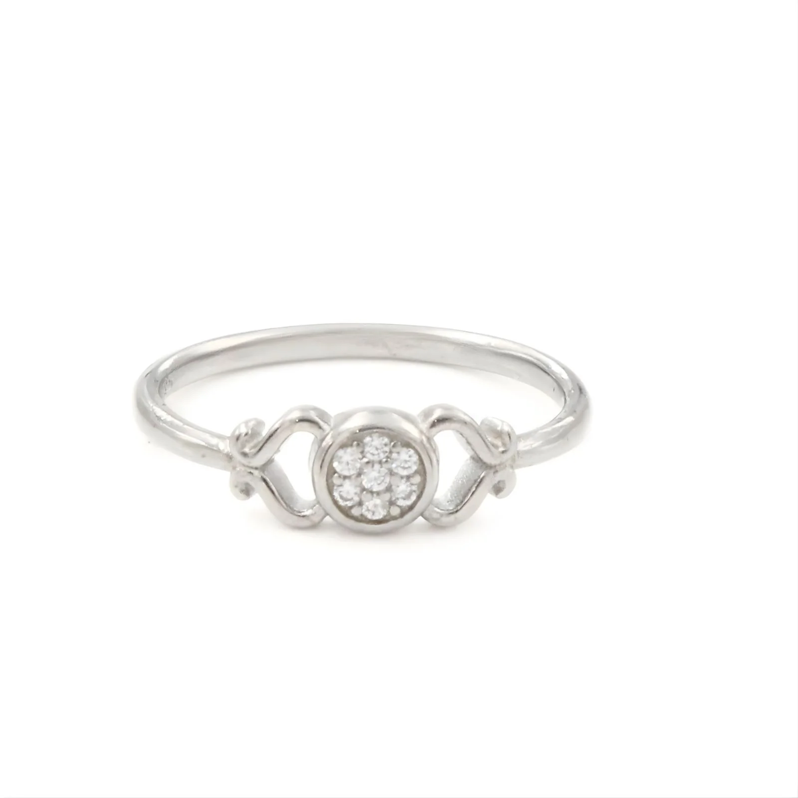 Cute 925 Real Silver White CZ Platinum Casual Ring - Image 3