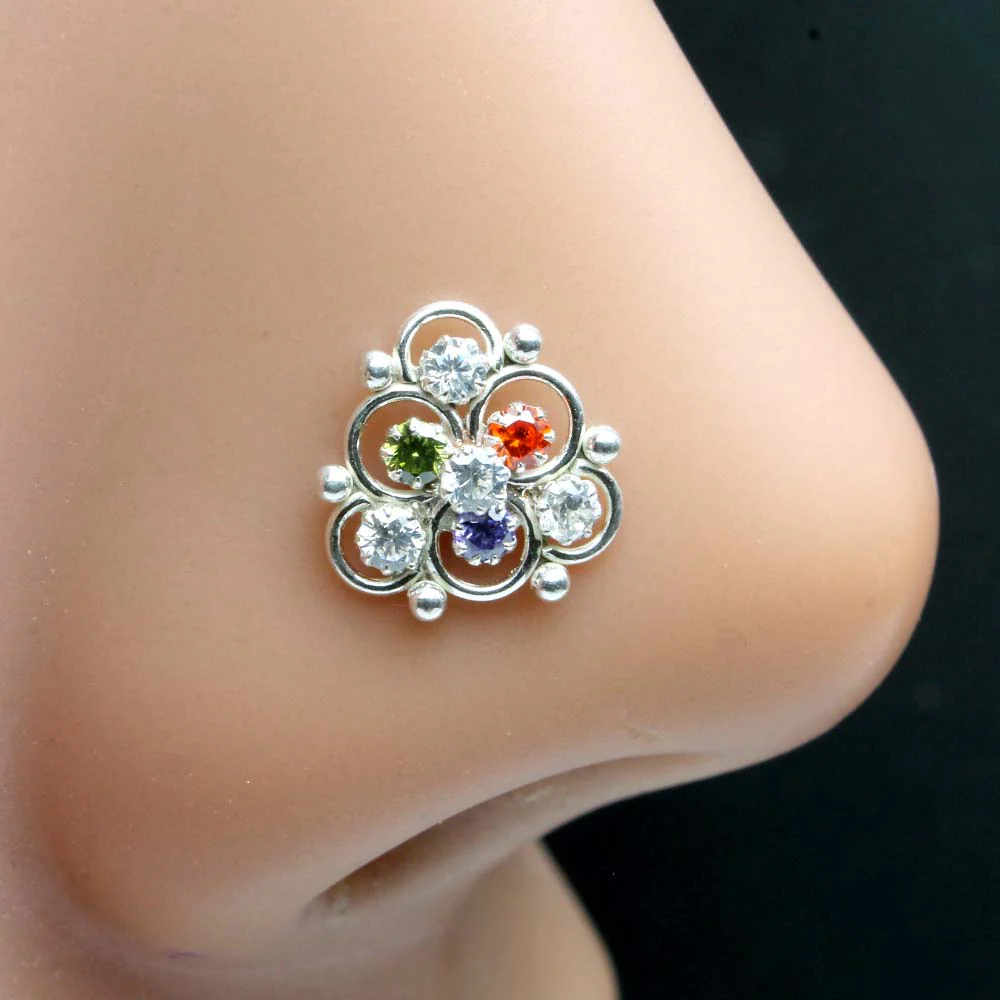 Floral Cluster Nose Piercing for Women