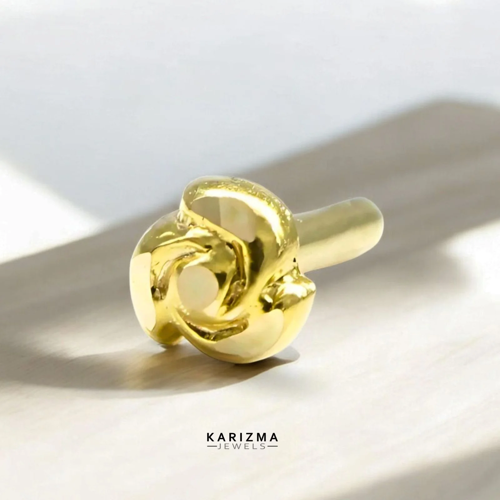 Cute Tiny 18k Real Gold Indian Women Nose Stud Push Pin