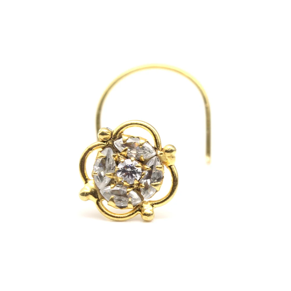 CZ Twisted women nose ring - Image 2