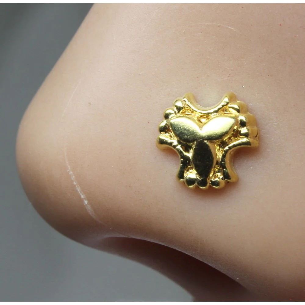 Daily wear leaf design nose pin
