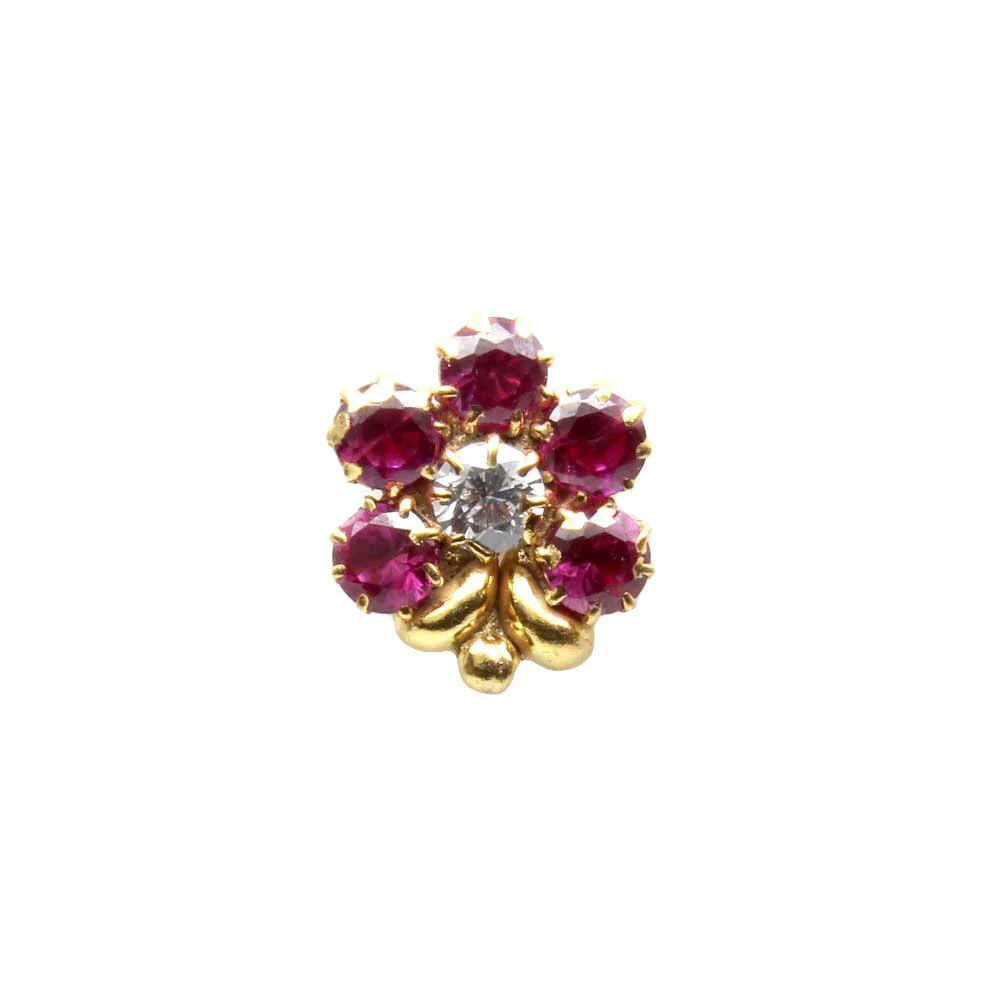Dainty Flower Nose Stud (Gold Plated, Pierced) - Image 10