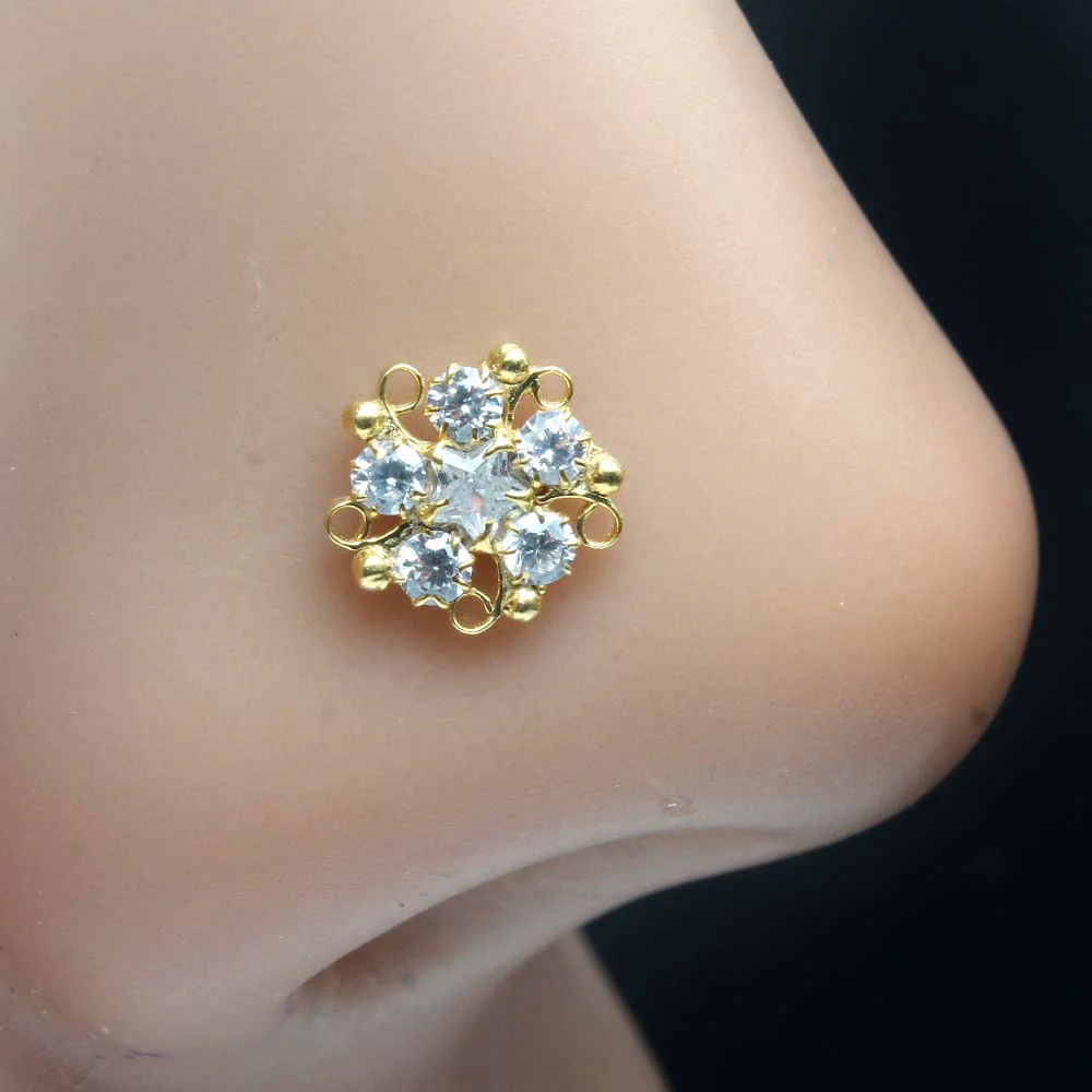 Daisy gold plated delicate Nose Pin - Image 2