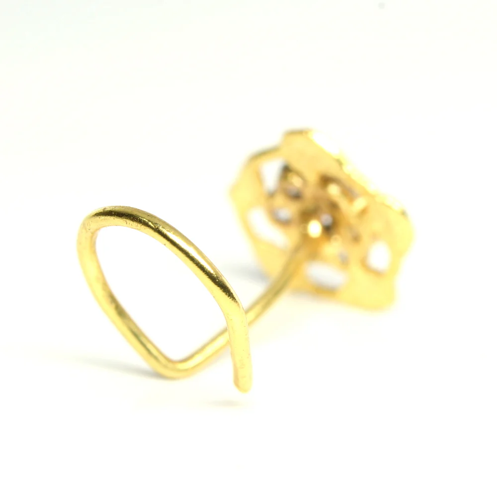 Daisy Gold Plated push pin nose stud - Image 3