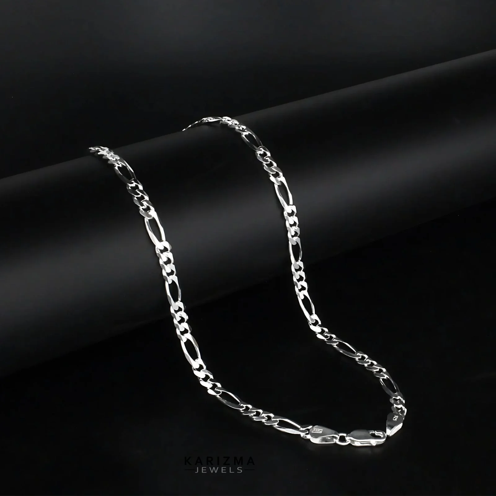 DASHING Genuine 925 Sterling Silver Figaro Unisex Neck Chain 15" - Image 2