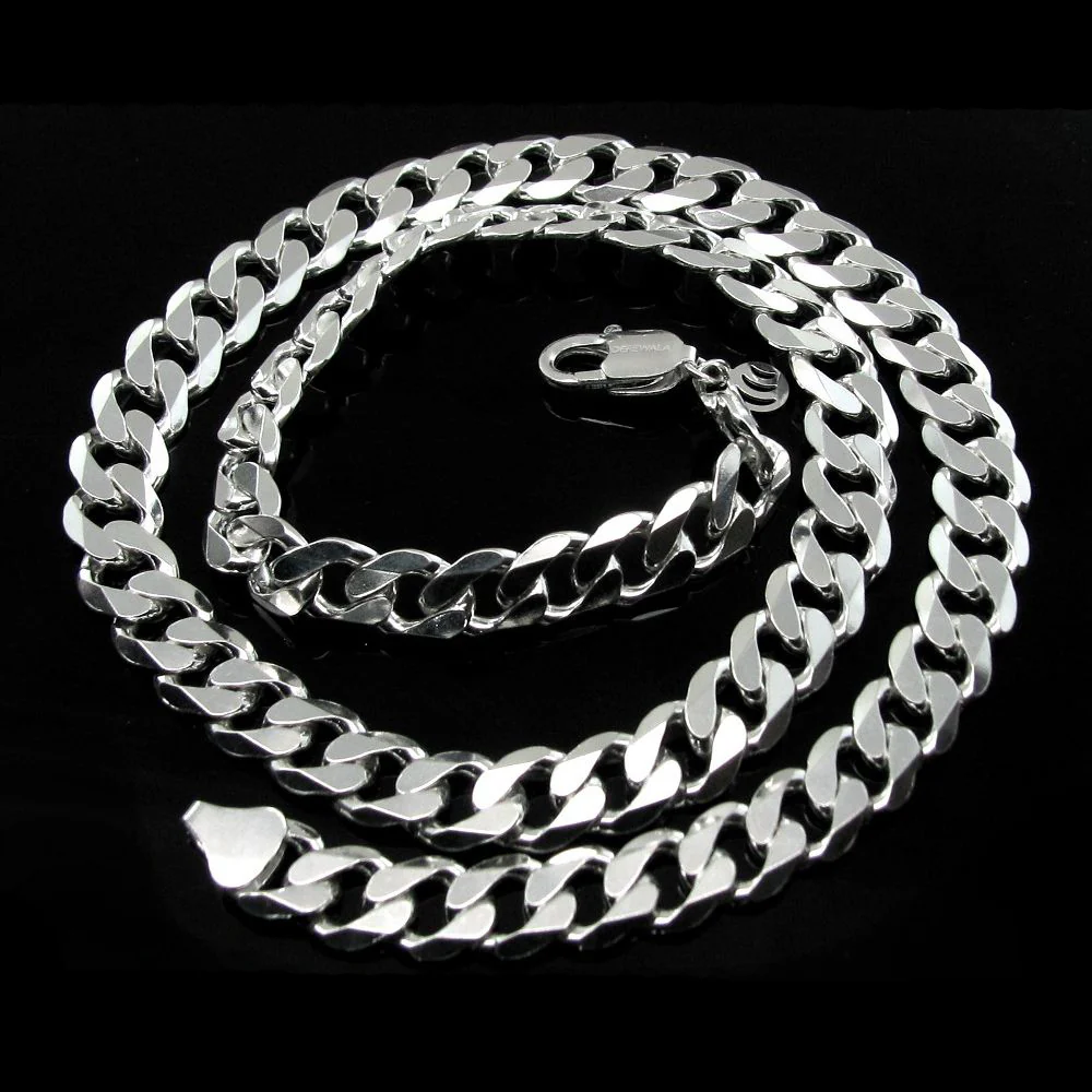 Dashing genuine Solid .925 Sterling Silver Curb Link Design Men's Chain 20" - Image 3