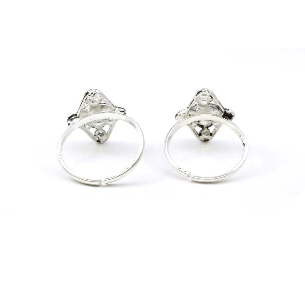 Genuine silver Indian Style Handmade Crystal Enamel Toe Rings gift for mother - Image 3