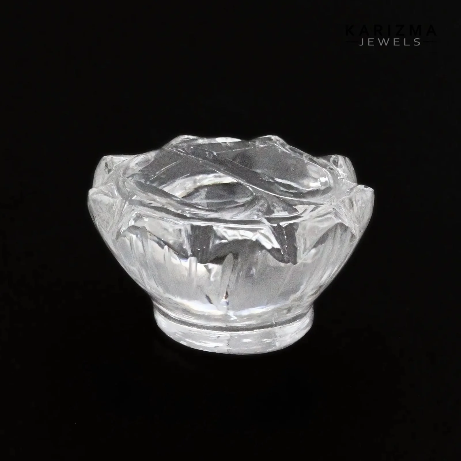 Divine Sphatik Lotus Laxmi Charan Paduka – 57.7Ct Crystal Quartz Sacred Gift - Image 3