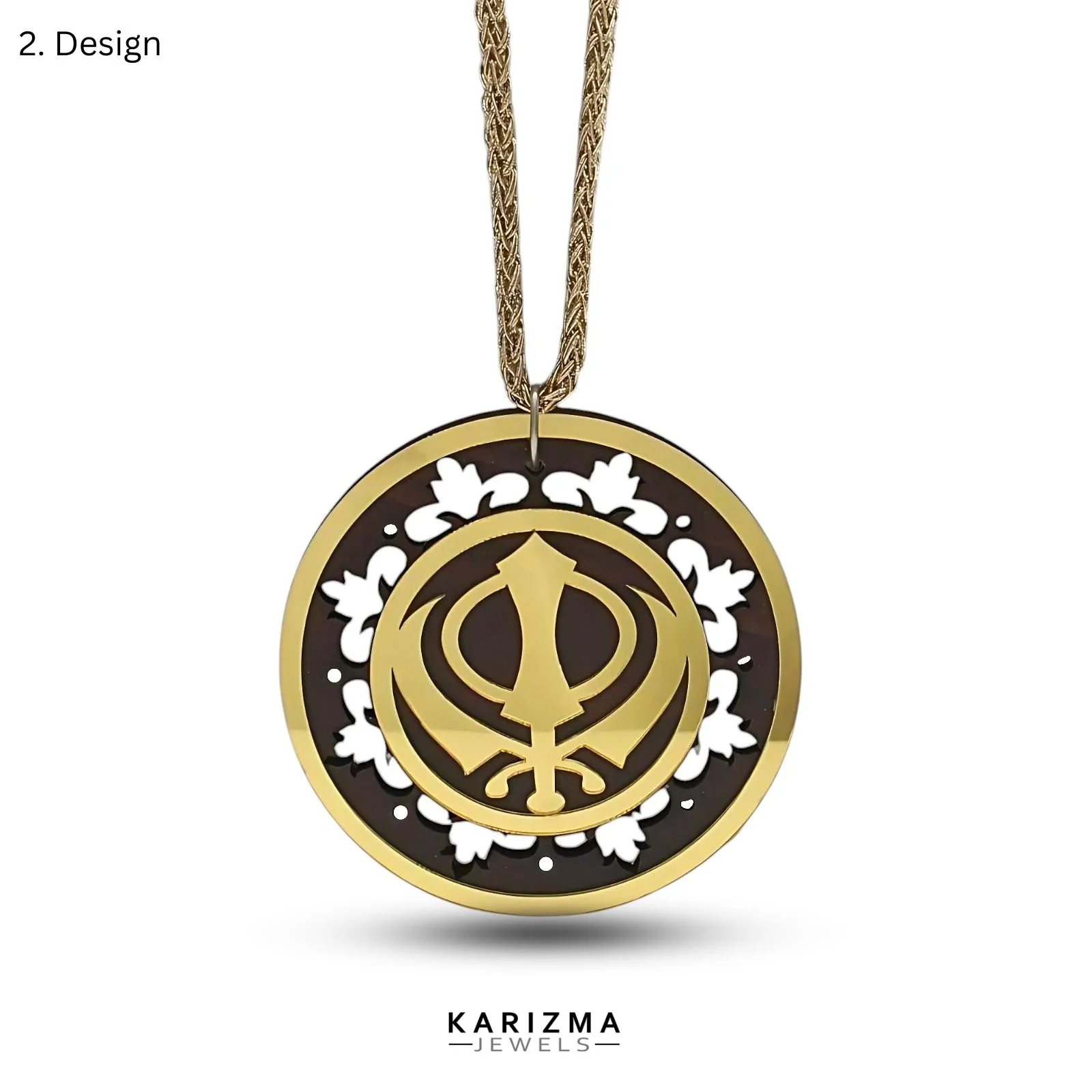 Double-Sided Punjabi Sikh Wooden Khanda Car Hanger - Image 4