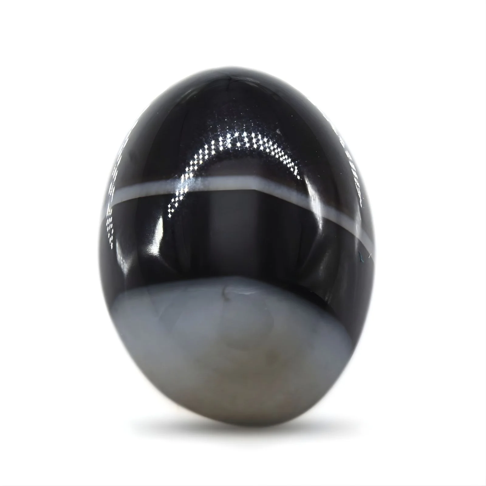 Earth Mined Natural Black and Grey Sulemani Hakik Oval Gemstone - 11.8 Carat