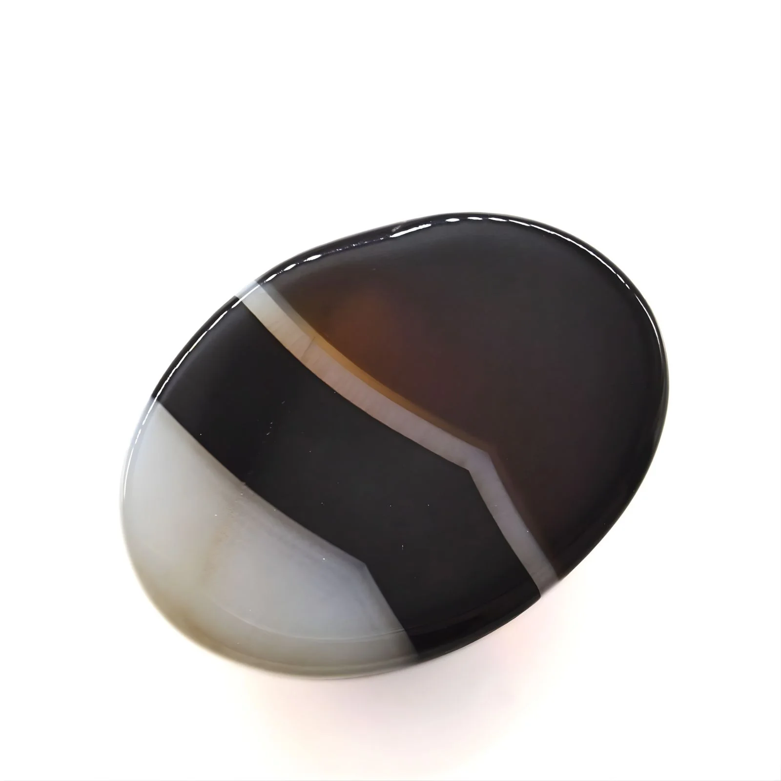 Earth Mined Natural Black and Grey Sulemani Hakik Oval Gemstone - 11.8 Carat - Image 3