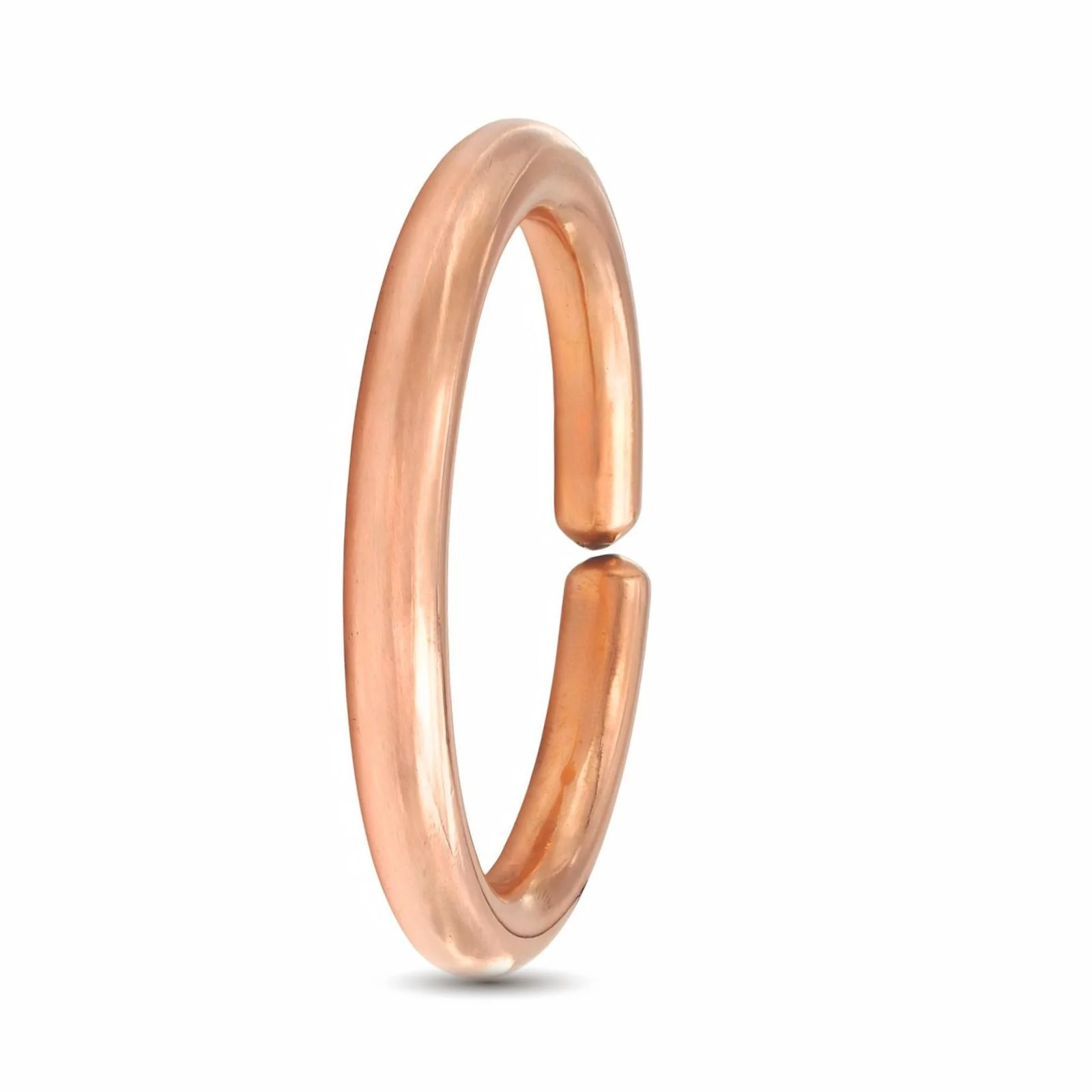 Elegant Plain Round Pure Copper Open-End Cuff Adjustable Kada