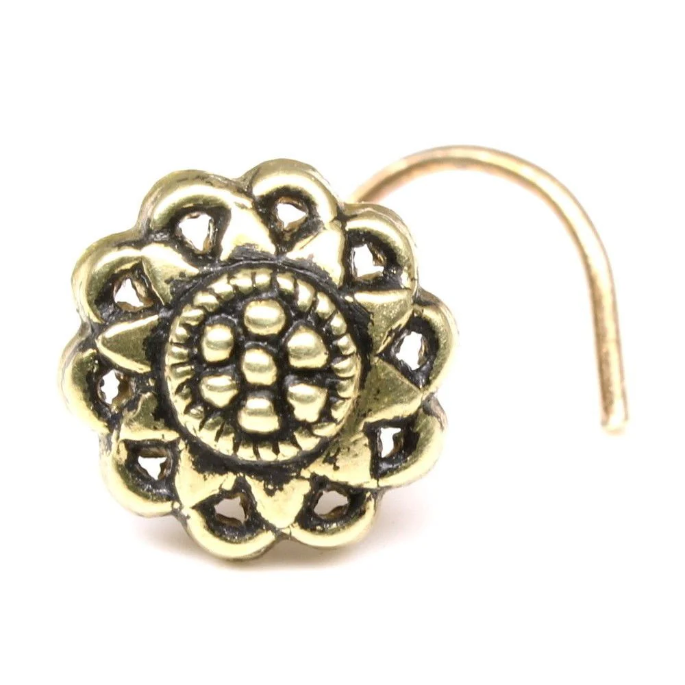 Ethnic daisy flower nose pin - Image 2