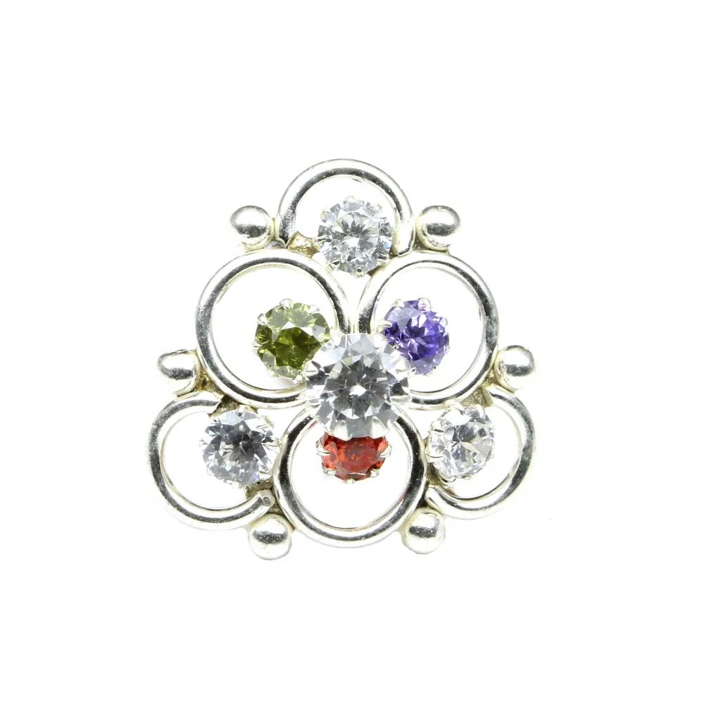 Silver Nose Stud Large Size with Secure Fit