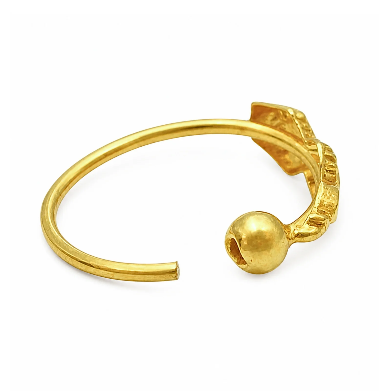 Ethnic Vertical 14K Real Solid Gold Indian Nath Nose Hoop Ring for women - Image 4