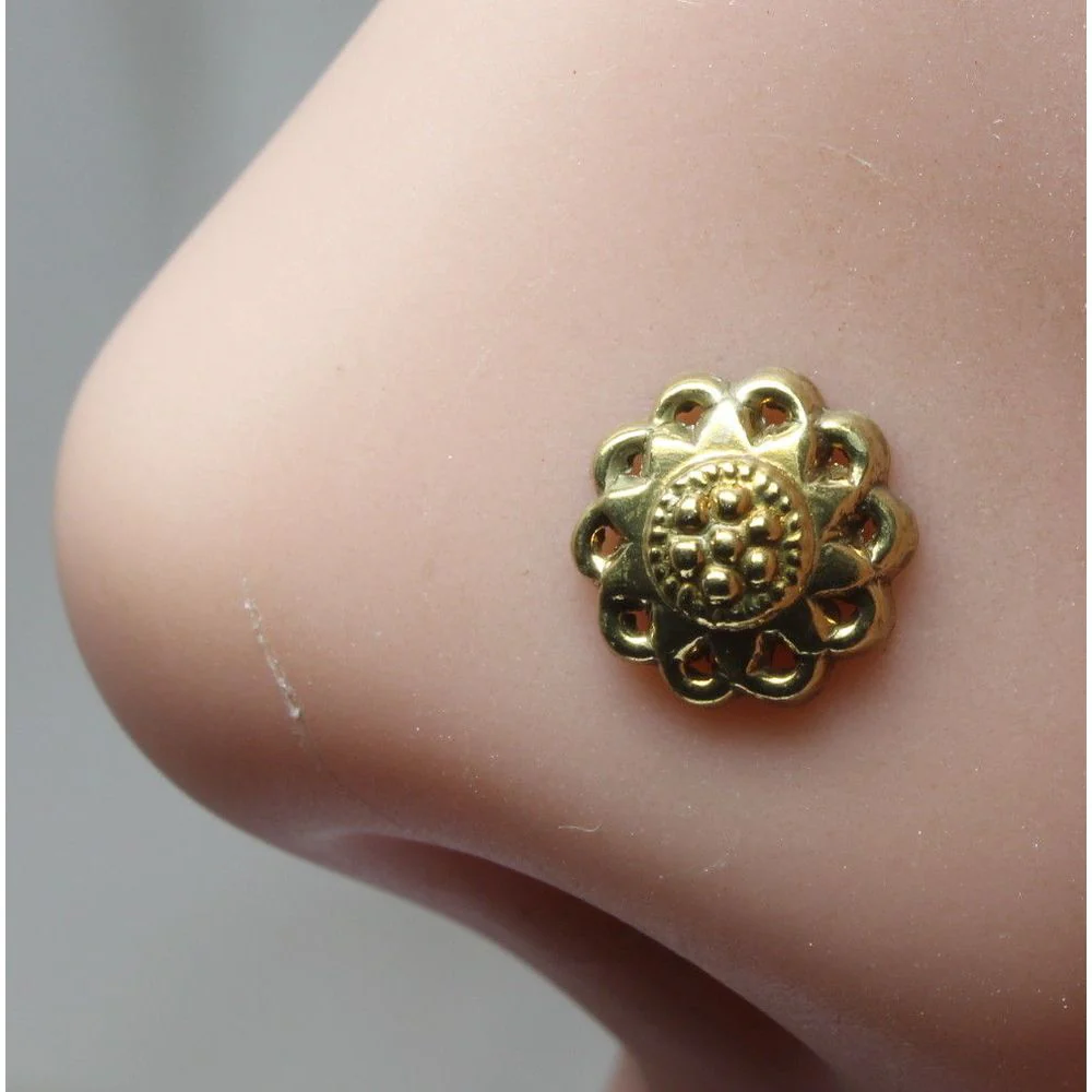 Fancy floral mandala design nose pin