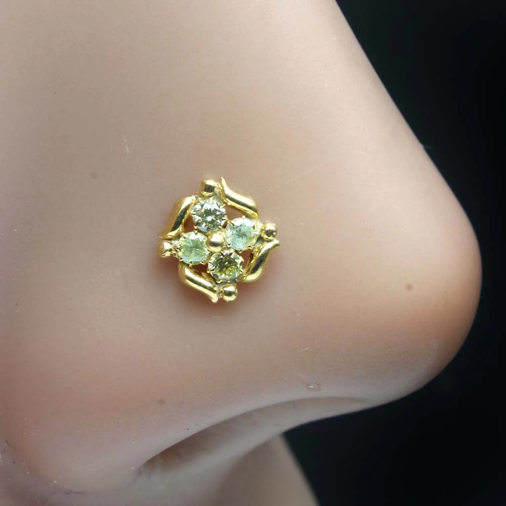 Fancy four stone nose pin