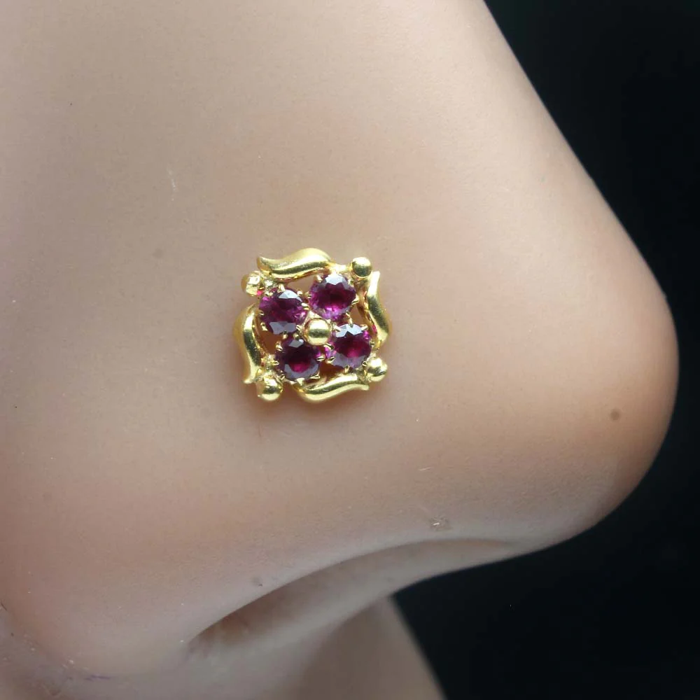 Fancy four stone nose pin - Image 10