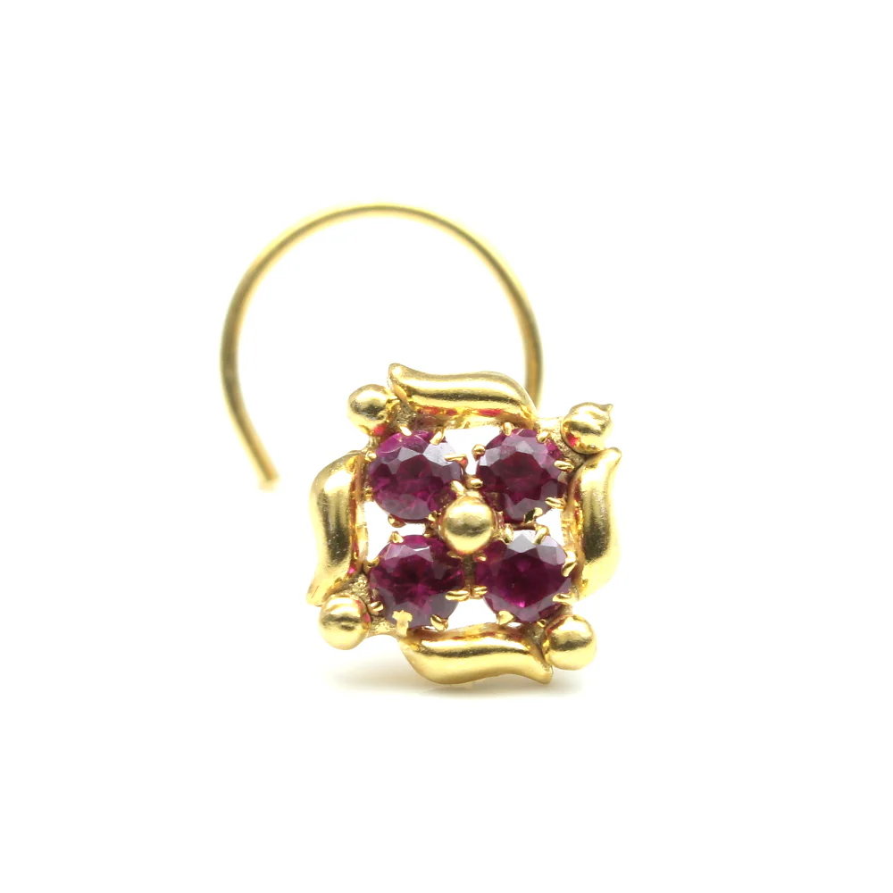 Fancy four stone nose pin - Image 11