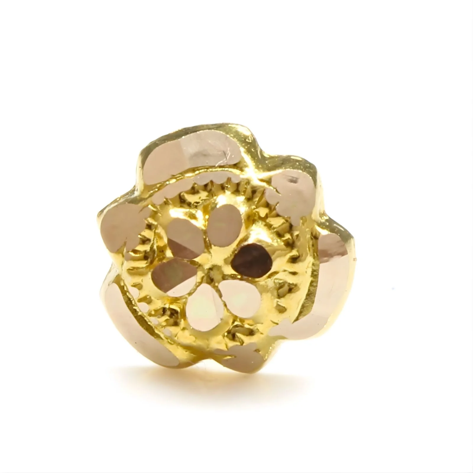 Floral 18K Real Gold women Nose stud nose ring Push Pin - Image 2